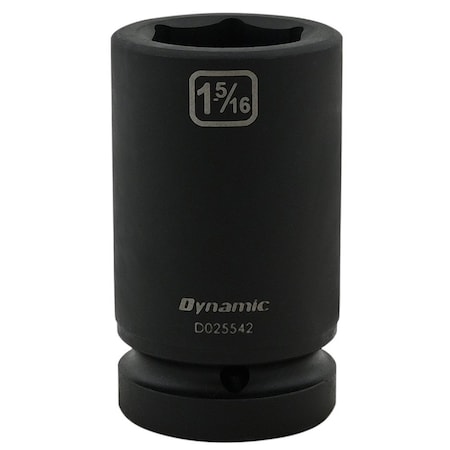 Dynamic 1" Drive Deep Socket, Black Phosphate, Tools 1-5/16" X 1" Drive, 6 Point Deep Length D025542